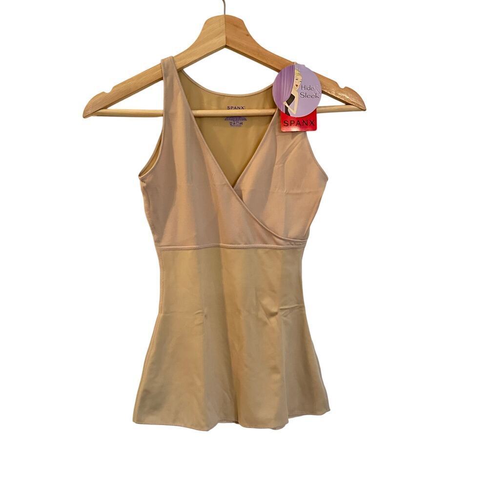 NEW Spanx Hide & Sleek Criss Cross Cami sz S Tan Color